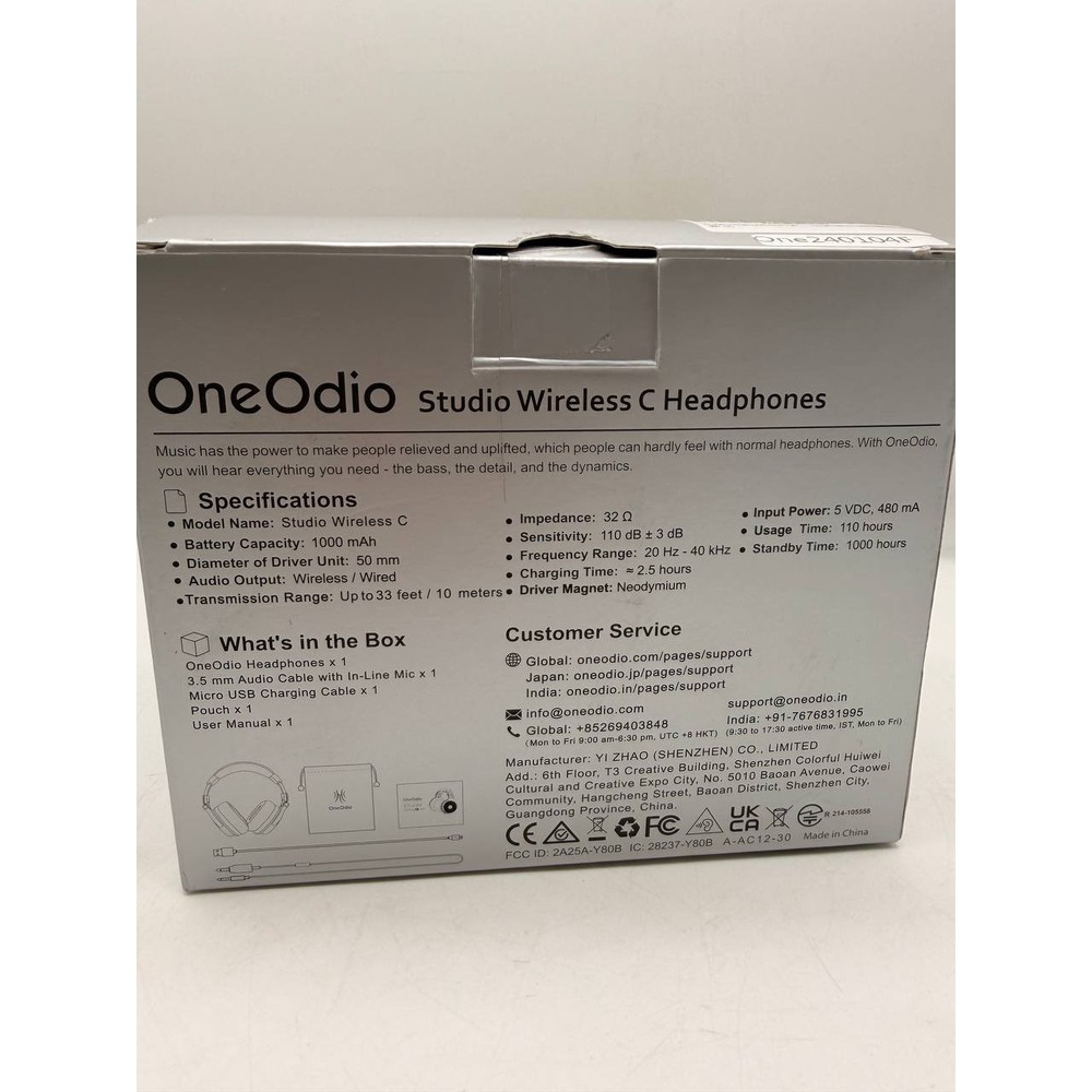 OneOdio Studio Wireless C Headphones Hi Res Audio Silver - Picture 4 of 7